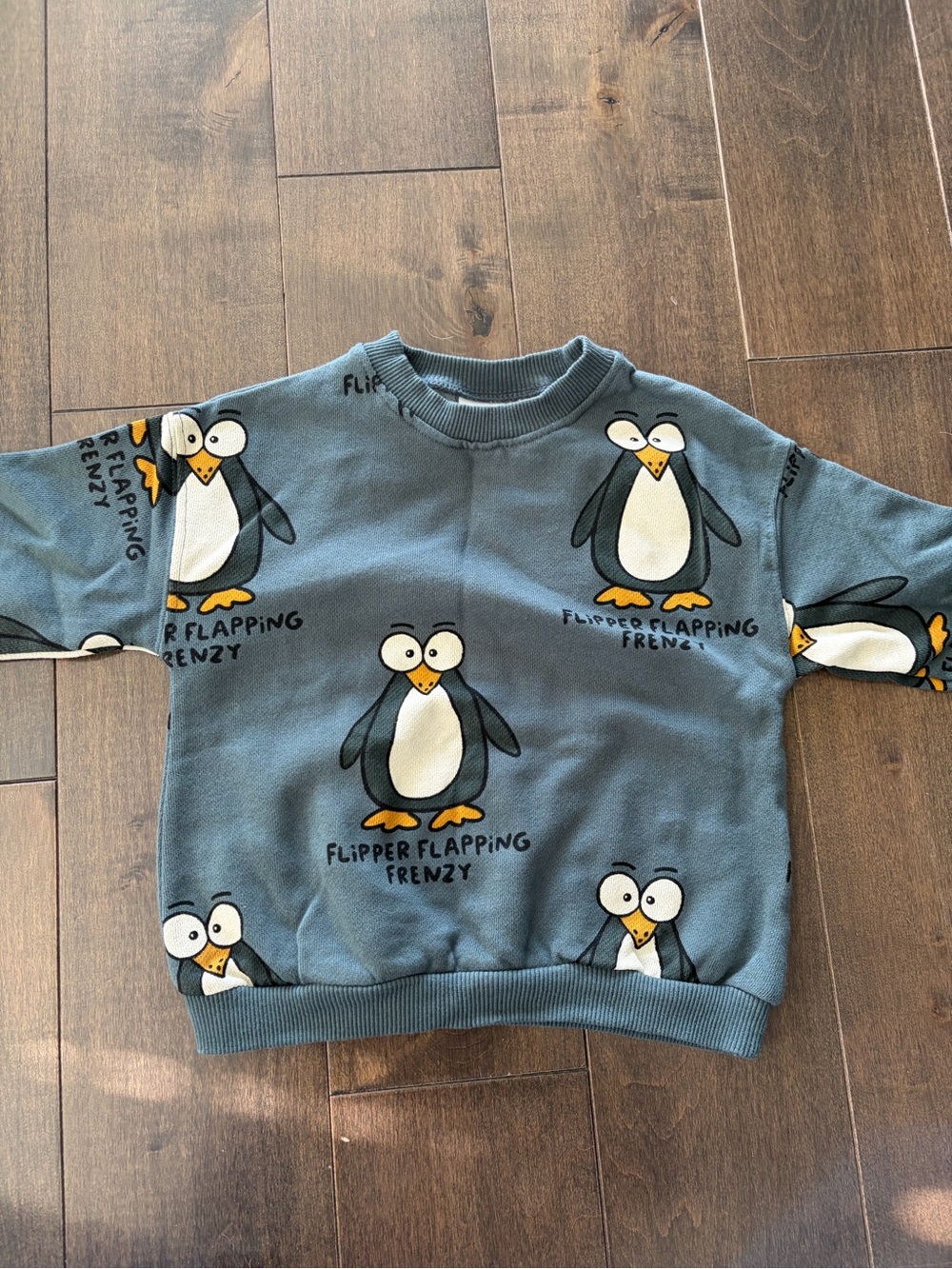 Zara Blue Penguin Print Crewneck Sweater - Men